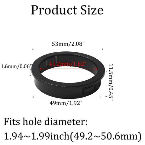 8 Pack Black Snap In Grommets For 50mm Knockout Holes Nylon Insulating Bushing Inner 41.2mm Outer 53mm Height 11.5mm