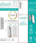 Packaging image of Ultra Thin Outlet Concealer Kit with Flat Extension Cord Power Strip Multi Outlet Design for cord management in rooms.