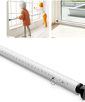 Heavy Duty Sliding Door Security Bar 17 To 50 Inch Adjustable With Rubber Tips For Windows, Home, Apartment And Travel Use, Built From Solid Steel Tube For Maximum Security, White Finish
