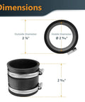 Dimensions of Two Point Five Inch Flexible Couplers from Get Your Workshop Pumping Hard With This PowerPac 5 Piece Dust Collection Blast Gate Set.