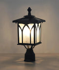 Solar Post Light Outdoor Cast Aluminum LED Lamp Fixture For Garden Gate Yard Pole Pillar Driveway Pathway Deck No Fuss Install