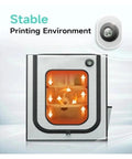 Large 550 By 600 By 670 mm 3D Printer Enclosure With Built In LED Light And Constant Temperature Control, front view.