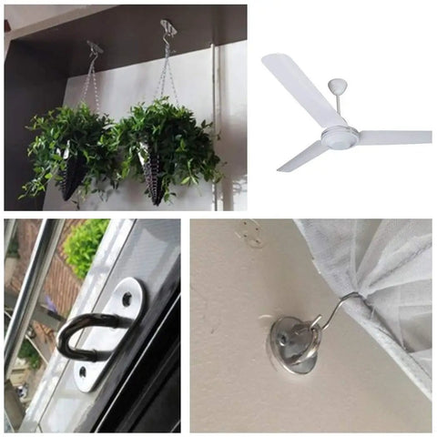 Rock Solid 304 Stainless Steel M10 Ceiling Hooks With Screws For Yoga Ropes Plant Hangers Gym Rigging Badass Build For Heavy Lifting Nailed It Setup Indoors Or Outdoors with hanging plants and wall hooks.