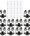Heavy Duty Wall Mounted Mop Broom Holder Rack Set Of 10 Clips with screws and anchors for adjustable grip installation.
