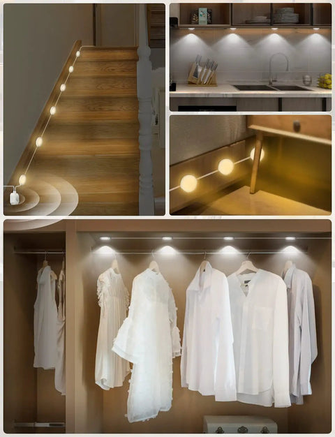 Motion Sensor Under Cabinet Lights For Kitchen And Closet Auto On Off LED Under Cabinet Lighting With 3 Color Temperatures in use