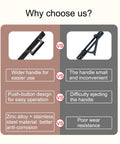 Comparison infographic of pocket door edge pull features vs traditional handle, highlighting wider handle, push-button design, and material benefits