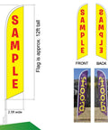 Diagram of Marina Blue Feather Swooper Banner Advertising Kit With 12Ft Flag And 15Ft Telescoping Flagpole And Ground Stake for outdoor use