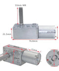 370 DC Gear Motor Packing Badass High Torque And Sweet Smooth Gearing For Diy Robotics Smart Car Mods Featuring Sturdy Mini Metal Reduction Box with dimensions 76.8mm x 33mm x 24.4mm.