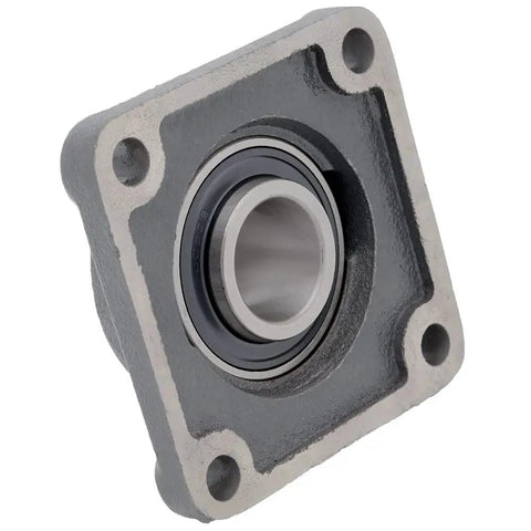 Two-Pack 4-Bolt Flange Mount Ball Bearing Unit UC208-24 Insert Bearing With Cast Iron Housing FS208, 1-1/2 Inch Bore Shaft