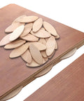 100 Piece Pack Beech Wood Joining Biscuits Deliver Rock Solid Bonds When Gluing Wooden Boards Together While Making Carpentry Work Dead Simple With Every Biscuit Joiner on wood surface.