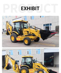 Compact Backhoe Loader With Front Loader And Rear Excavator Do It All Small Wheel Loader in an outdoor industrial setting.