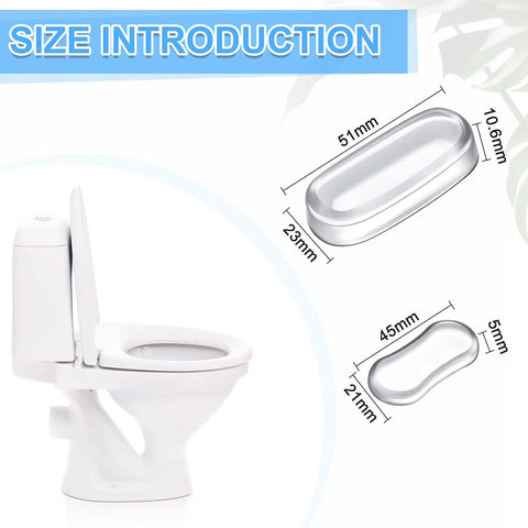 Twenty Pack Toilet Seat Bumpers Replacement Kit With Universal Fit And Strong Adhesive, size comparison with toilet