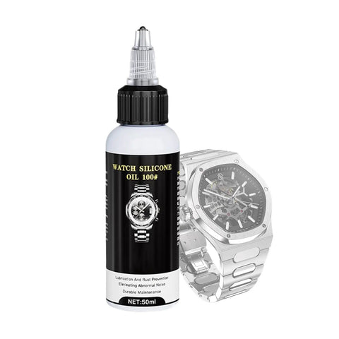 Pro Grade Clock Lubricant And Maintenance Grease For Grandfather Clocks And Watches, 50ml Bottle with watch illustration