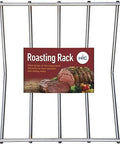 V Shaped Roasting Rack For Even Cooking And Juicy Results Chrome Plated Steel Elevates Meat Poultry And Vegetables, top view