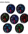 Set of seven 52mm oil pressure gauges with sensors, 0-140 PSI, 7-color LED display.
