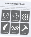 Adorable Garden Hose Repair Kit With Aluminum Alloy Fittings Ensures No Leaks So You Can Blast Your Yard Clean Without Hassle And Ditch The Old Broken Connectors For Smooth Simple Connections Today., gray garden hose connector parts card with icons