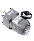 Ac Gear Reduction Motor With Adjustable Speed Controller 110V 15 Watt 0 To 125 Rpm Quiet Operation shown from a side angle with wiring exposed.