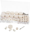 Smooth As Butter Wool Polishing Wheels And Buffing Kit For Jewelry Crafting rotary tool accessories in plastic storage case.