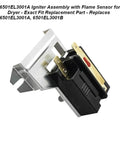 Gas Dryer Igniter Flame Sensor Assembly 6501EL3001A Replacement For LG Dryers, Easy Install Drop In Fit, Restores Ignition And Heating Performance, Fixes No Heat Dryer Symptoms, Durable And Reliable, black metal sensor with bracket