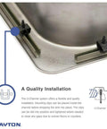 Close-up of Single Bowl Drop-In Stainless Steel Kitchen Sink 25 By 21 Inches installation clips and U-channel system.