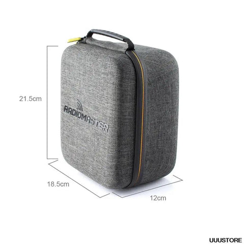 TX12 Transmitter EVA Case with Hard Zipper Carry Bag For FPV Racing Freestyle Outdoor Flying Rugged Protective Storage, gray fabric