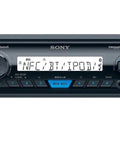 Front view of Marine Bluetooth Digital Media Stereo Receiver with NFC One Touch Pairing, Front USB for iOS and Android.