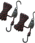 Two-pack Heavy Duty Kayak And Canoe Tie Down Straps With Ratchet Pulley Rope Hanger, 12 Feet, Black Sleeve Elite