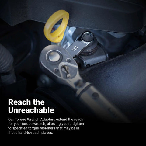 1/2 Inch Drive Torque Adapter With 19 mm Box End, 12-Point, Extends Reach For Your Torque Wrench To Tackle Hard To Reach Fasteners