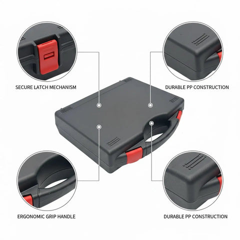 Durable Portable Plastic Tool Box For Hardware Organization With A Secure Lid Keeps Screws Nails And Bits Contained On The Go, features shown