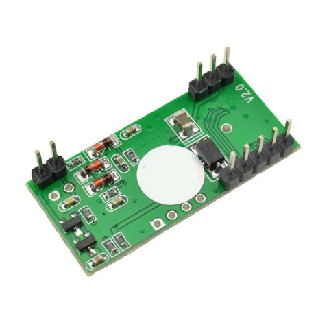 RDM6300 125kHz RFID Card Read Module with EM4100 support for Arduino, shows top view of green circuit board with pins.