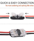 Low Voltage Wire Connectors Quick Solderless Splice Kit 2 Way Automotive Connectors 12 Pack for 20 to 24 AWG Cables demonstration