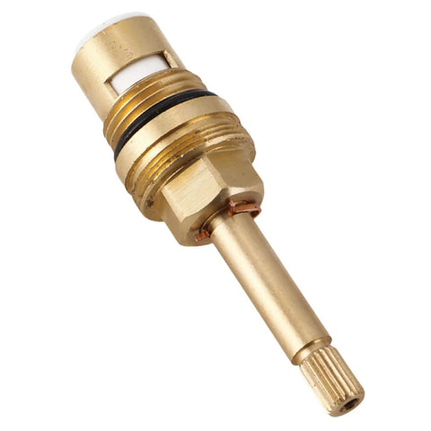 Built Like A Tank Brass Faucet Cartridge With Ceramic Valve Cores For No Nonsense Plumbing Repairs Heat Resistant And Smooth Glide Reliably Handles Daily Wear brass faucet cartridge close-up with ceramic valve core and metal threads.