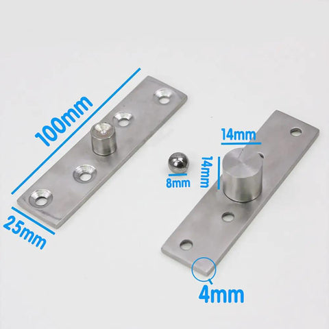 Heavy Duty 360 Degree Cabinet Pivot Hinge Smooth Spinning 304 Stainless Steel Secret Door Fixture Easy Peasy Diy Mount Built Tough No Sweat Installation Reliable Cupboard Hardware Set Size One Hundred Millimeters