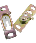 RV Sliding Door Hanger Set With Plates And Pocket Door Hardware Kit, Includes Mounting Screws, High Hardness Metal Construction With Rust Resistant Zinc Plating, Stabilizes Door Panel, Universal Three Inch Long And One Inch Wide Hanger Plates, 2 Pieces