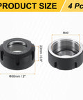 Four Piece ER32UM M40 Collet Clamping Nuts For CNC Milling Lathe Chuck Holder Replacement Cast Steel Nut Set dimensions