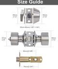 Size guide for Two Sets Keyed Alike Entry Door Knob And Deadbolt Lock Combo Set For Front Door With Satin Nickel Finish