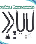 Components of Bike Surfboard Rack With Quick Release Bars Adjustable Up Down And Rotatable Angles For A Comfortable Ride