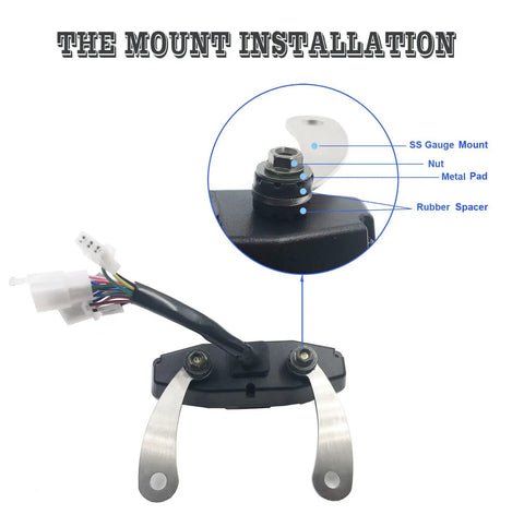 Universal Ride Ready Motorcycle Digital Speedometer With 6 Gear RPM Gauge And LCD VA Screen 12000 RPM Odometer mount installation