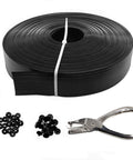Chain Link Fence Privacy Tape Slats Kit 246ft By 0.15ft Black Weatherproof PVC Privacy Fencing Slats With 200 Pieces Buttons And Puncher Included For Home Yard School And Job Site
