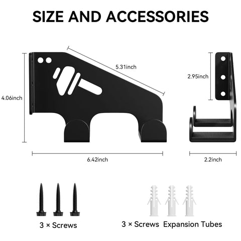 Heavy Duty Chainsaw Wall Mount Hanger For Garage Organization And Storage Shed One Pack Dual Hanging Rack with screws