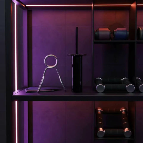 Heavy Duty Weight Stack Pin For Home Gym Selector Fits Smoothly Into Strength Machines, 150mm metal pin displayed on black shelf.