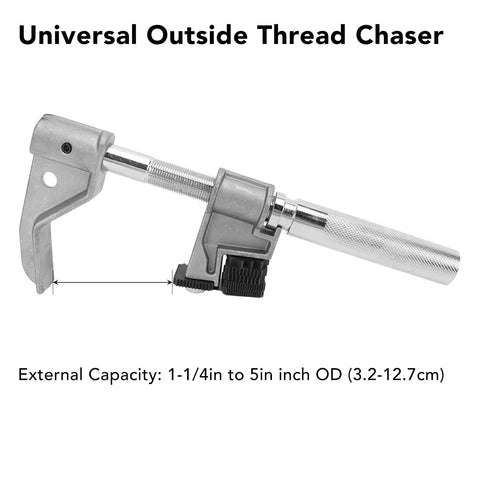 Top Tier External Thread Repair Tool Kit Fixes 1-1/4 To 5 Inch OD Pipes And Bolts Instantly. metal thread chaser with size range