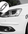 Universal Car Bumper Quick Release Kit With Titanium Four Release Tabs And Twelve O Ring Fasteners on white car bumper