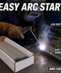 Welder using Heavy Duty E6013 Welding Rods 3/32 Inch Diameter By 14 Inches For Carbon Steel arc with detailed features.