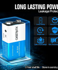 Stock Up On These 4 Pack 9V Batteries For Smoke Detectors Alarms Wireless Doorbells And Electronics they bring heavy duty reliability smoothly without the hassle, blue and white design.
