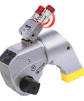 Heavy Duty Hydraulic Torque Wrench 1120 Nm Corrosion Resistant Alloy showing swivel hoses and compact design for tight workspaces.