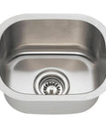 Undermount 15 Inch Stainless Steel Bar Sink With One Deep Bowl, Heavy Duty 304 Grade Steel, 18 Gauge Construction, Brushed Satin Finish