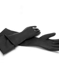 Heavy Duty Chemical Resistant Gloves For Tough Industrial Jobs And Stubborn Household Grime, Extra Large Black Latex Hand Savers.
