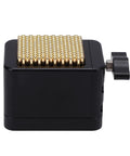 Side view of Universal Watch Movement Holder and Parts Clamp for Watchmakers and Hobbyists, black with gold clamp teeth.