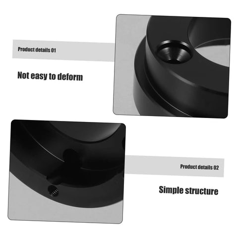 Close-up of Racing Car Steering Wheel Height Adapter Plate Kit Universal Fit showing durable black metal surface and structure